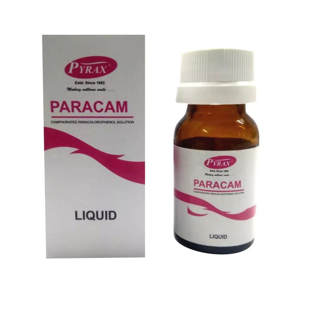 Pyrax Camphorated Paracam Chlorophenol Solution Liquid Dental Material