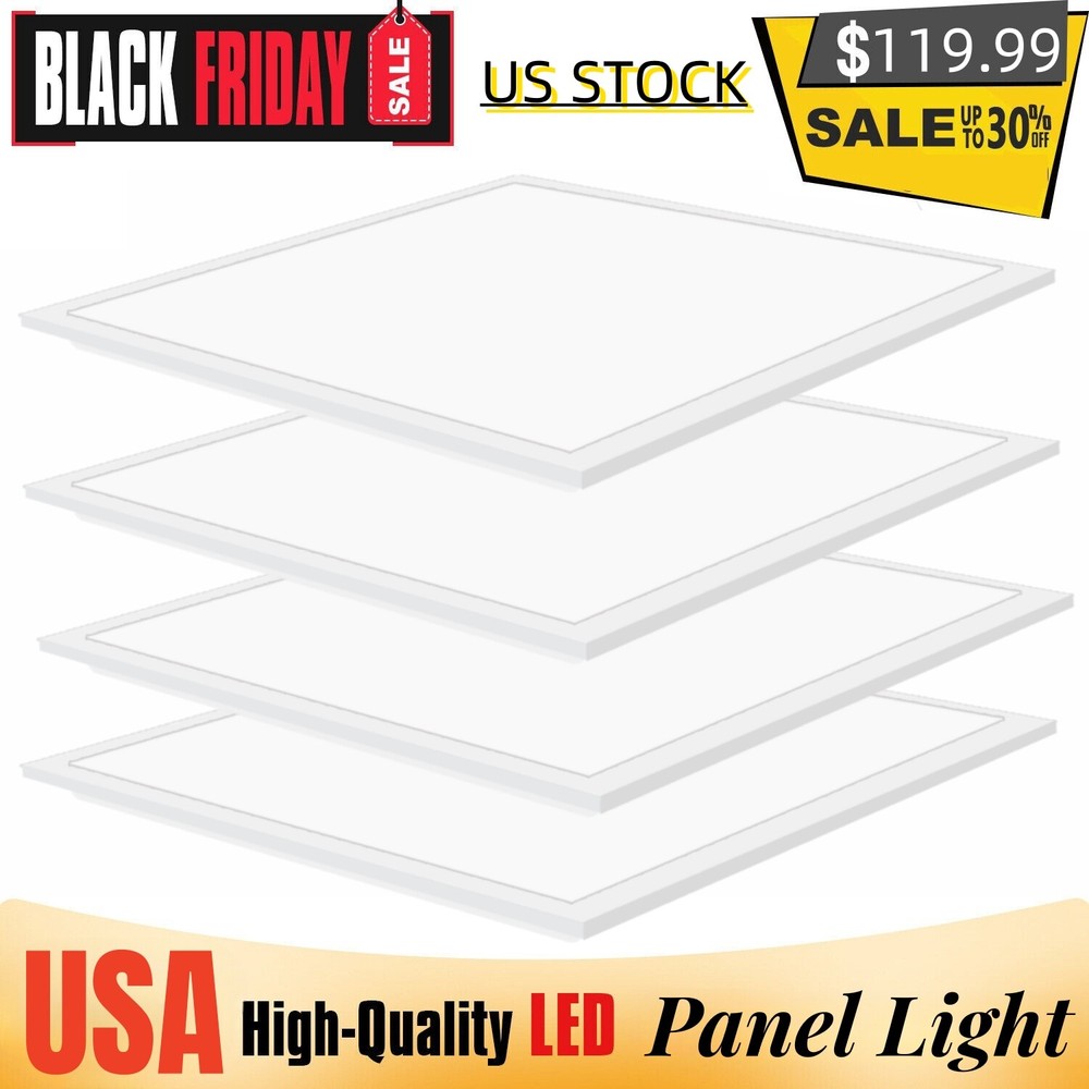 4-20PCS LED Flat Panel Troffer 2x2 FT 45W , Edge-Lit Drop Ceiling Lights, 5000K 