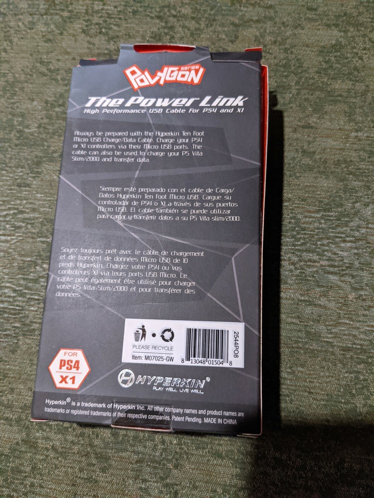 Polygon The Power Link High Performance USB Cable PS4 XBox One Yellow
