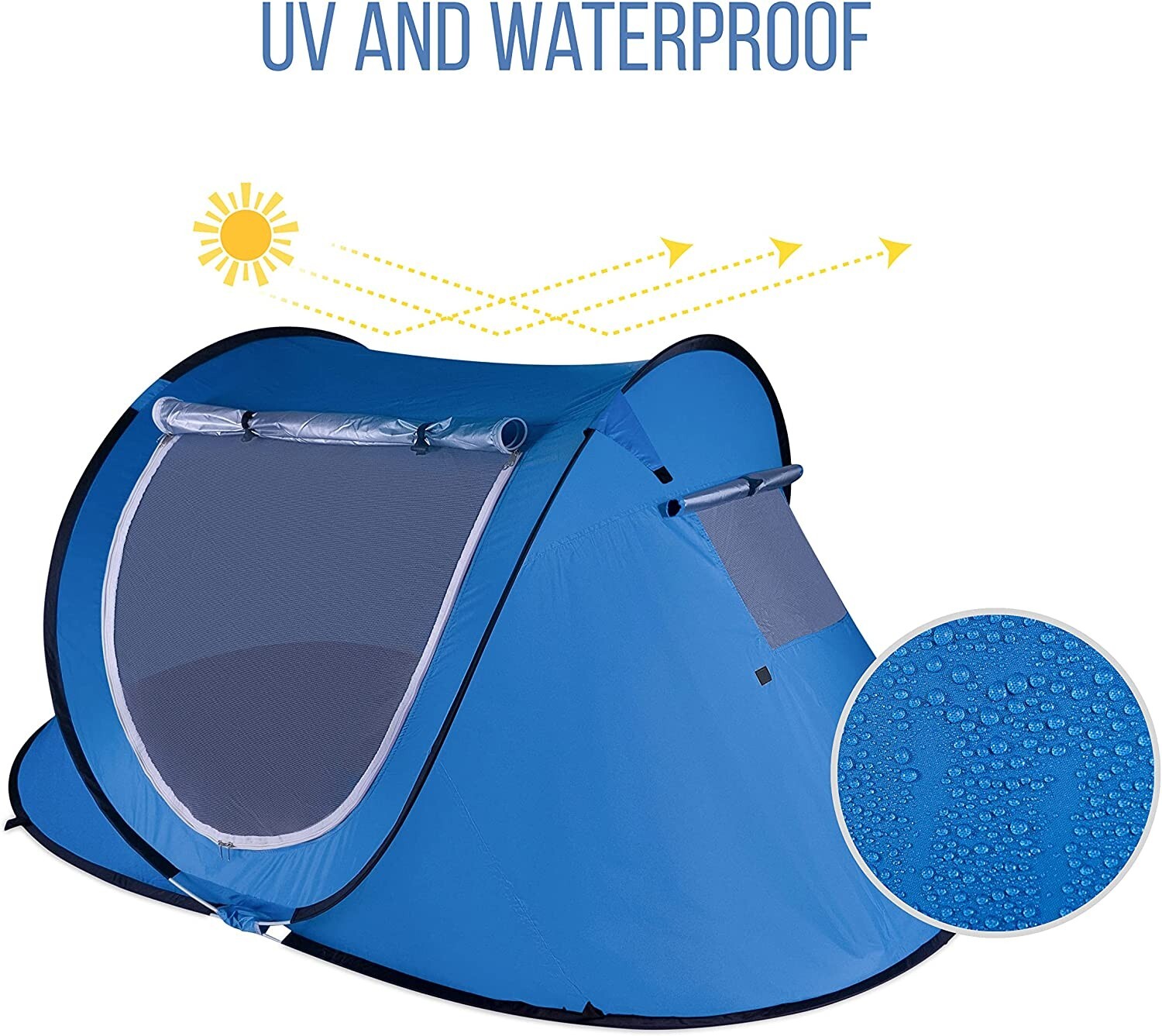 Zone Tech Portable Pop Up Tent Easy Set up 3-4 Person Sunshade Shelter