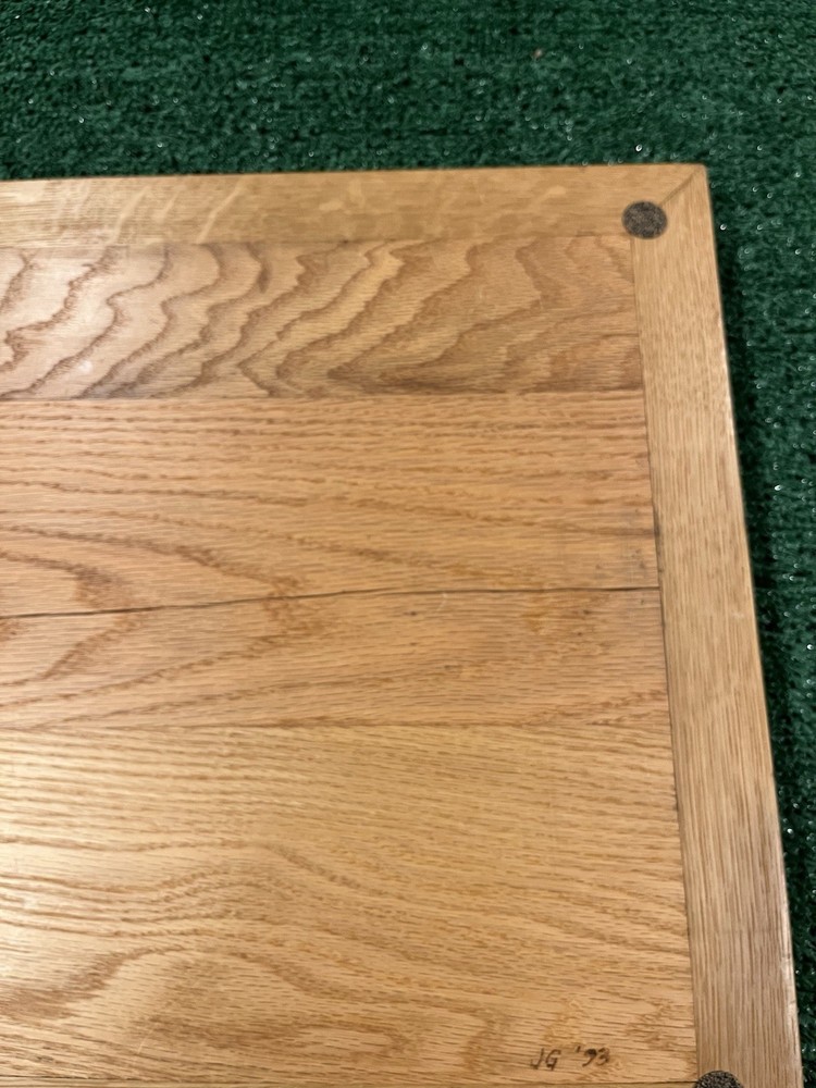 Vintage Hand Made Solid Oak Chess-Checker Board