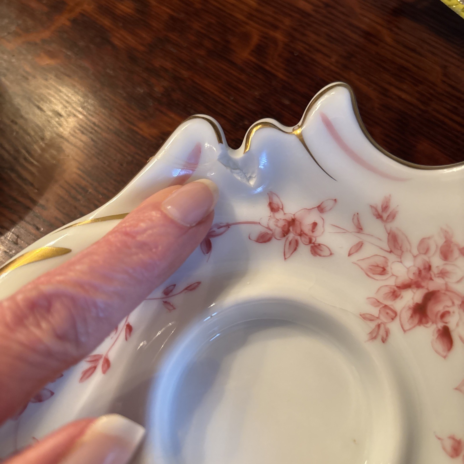 Porcelain 5 Piece Inkwell Dresser Set~Sandrea Japan G904~Chips & Cracks