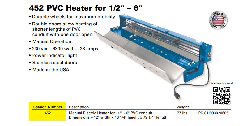 Current Tools 452 PVC Conduit Bending Heater