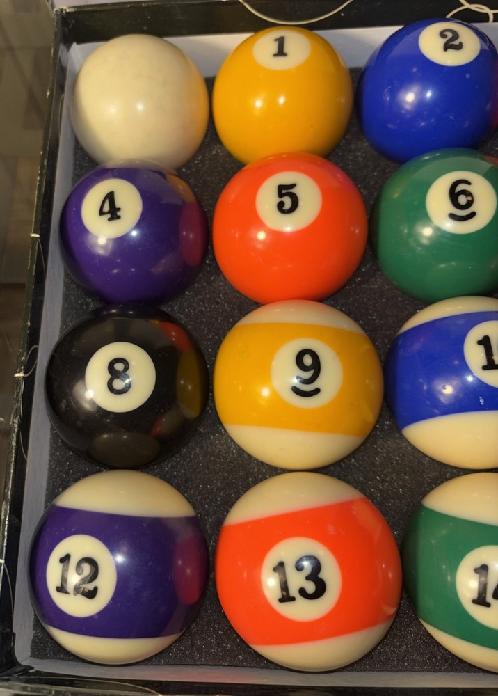 Vtg Pool Balls Complete Billiard Set