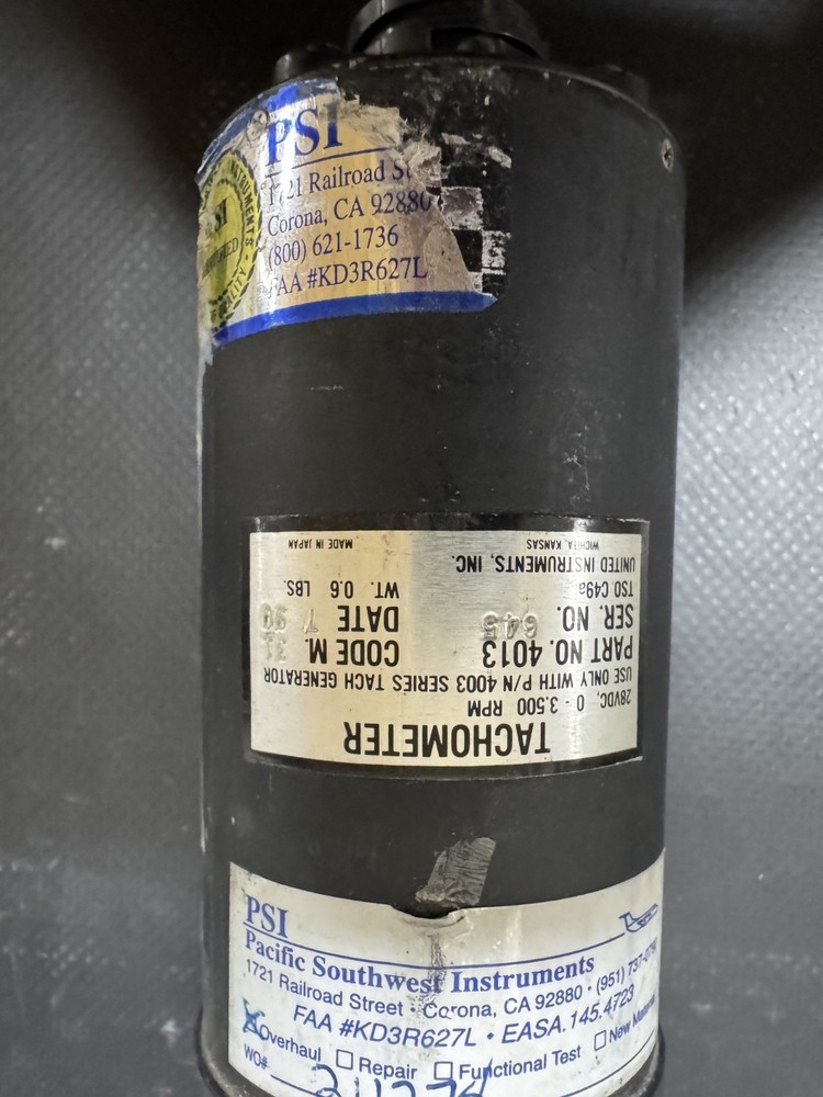 Beechcraft Tachometer PN 4013 as removed