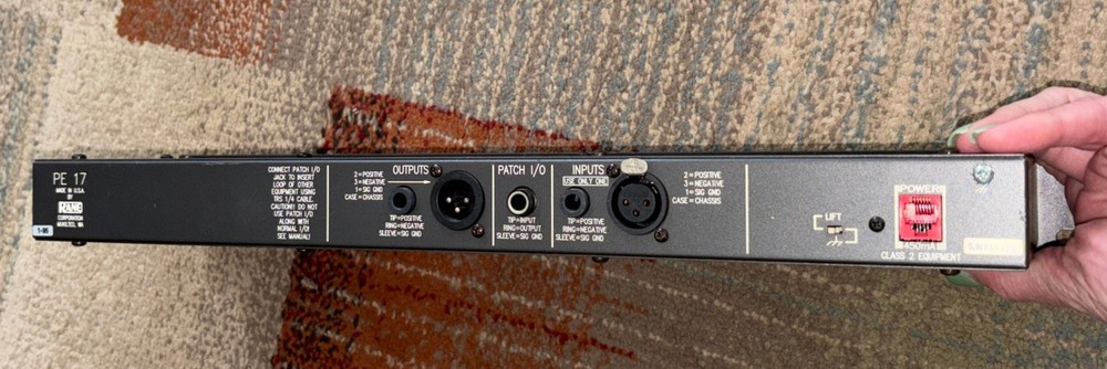 RANE 5 Band Parametric Equalizer PE 17 Tested Functional No Power Supply