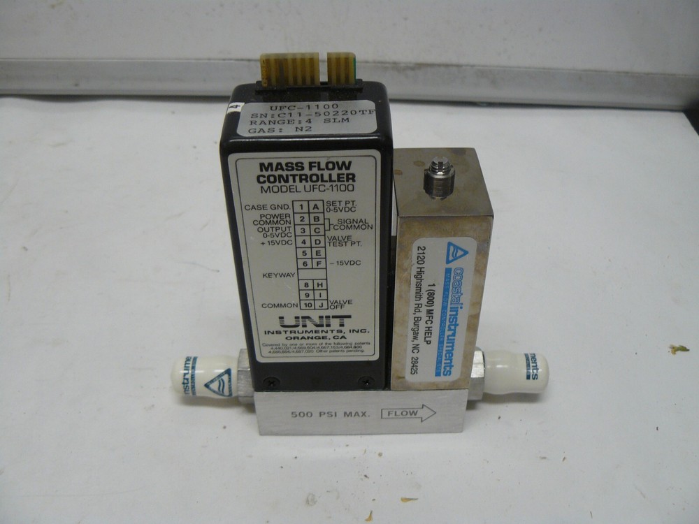 Unit Instruments UFC-1100 mass flow controller range 4 SLM gas N2