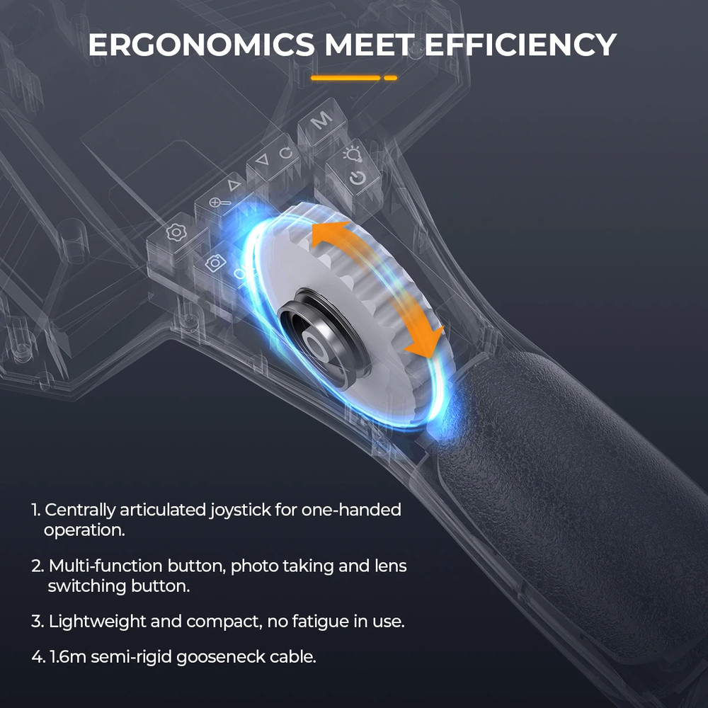 ANCEL AN302 Dual Camera Endoscope 210° Articulating Borescope 7 LED Adjustable