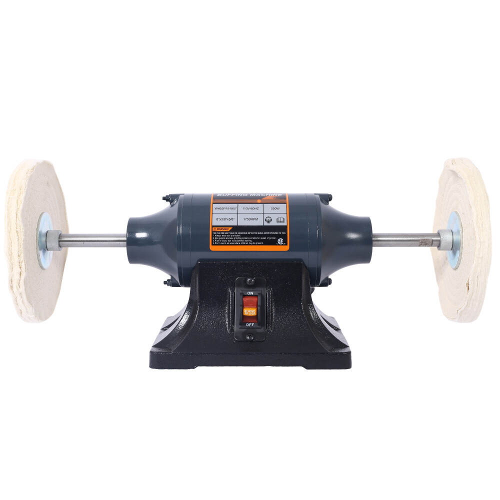 Extra long 8" Electric Polisher Benchtop Buffer Grinder Benchtop Buffing Machine