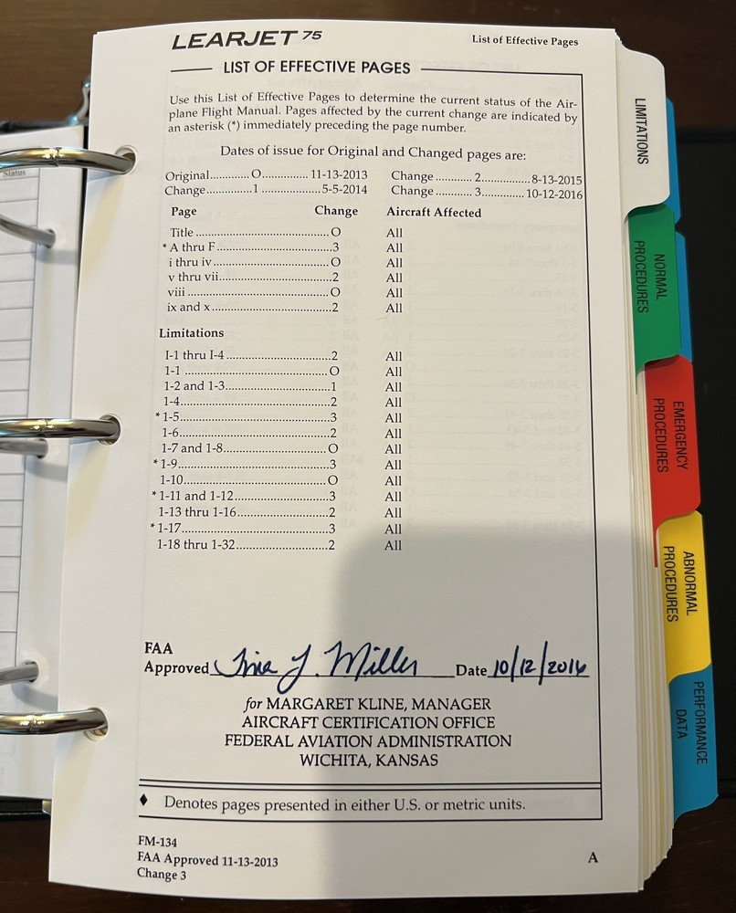 Learjet 75 Airplane Flight Manual (AFM)