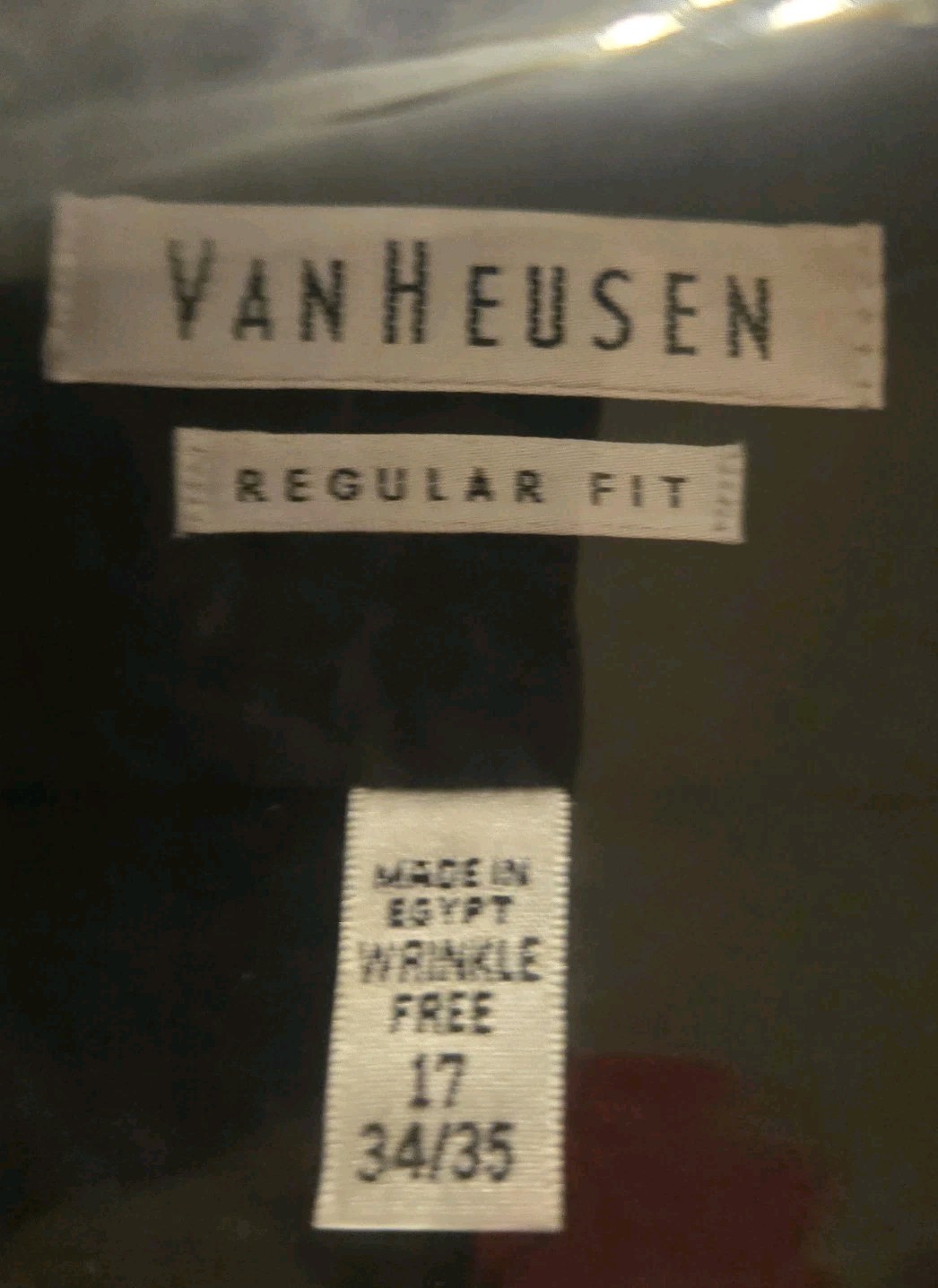 Van Heusen Lux Sateen Black Dress Shirt Men's 17 34/35