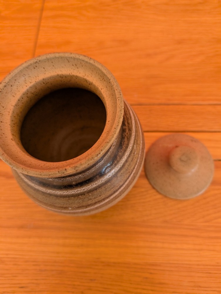 Studio Pottery lca studio Glazed Lidded pot 6.5 " high