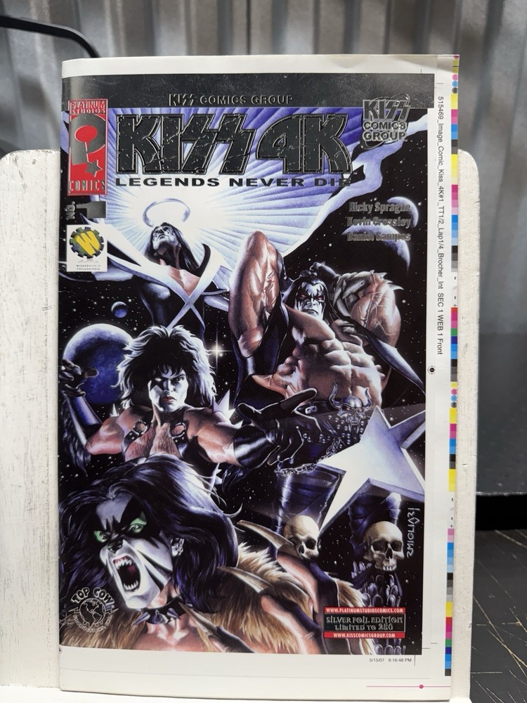 Kiss Legends Never Die 4k No.1 Comic Printers Proof  Limited -250 Platinum