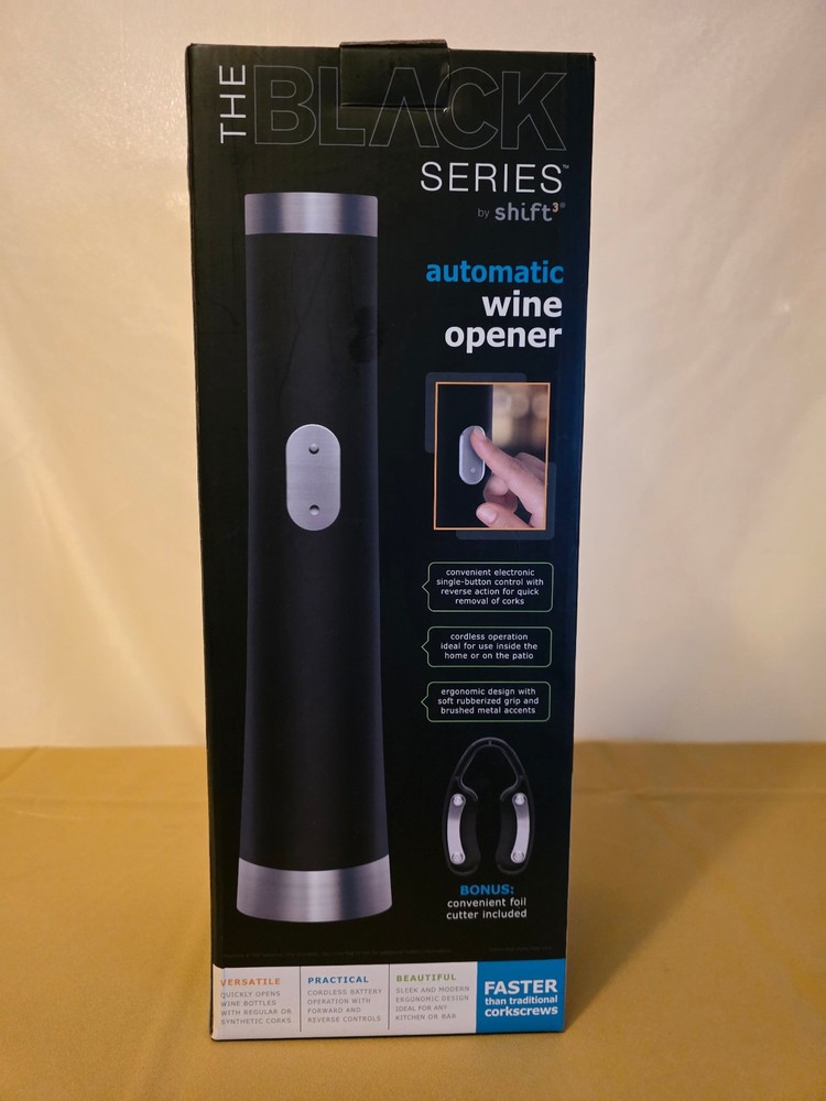 The Black Series By Shift 3 Automatic Wine Opener Single-Button Operation