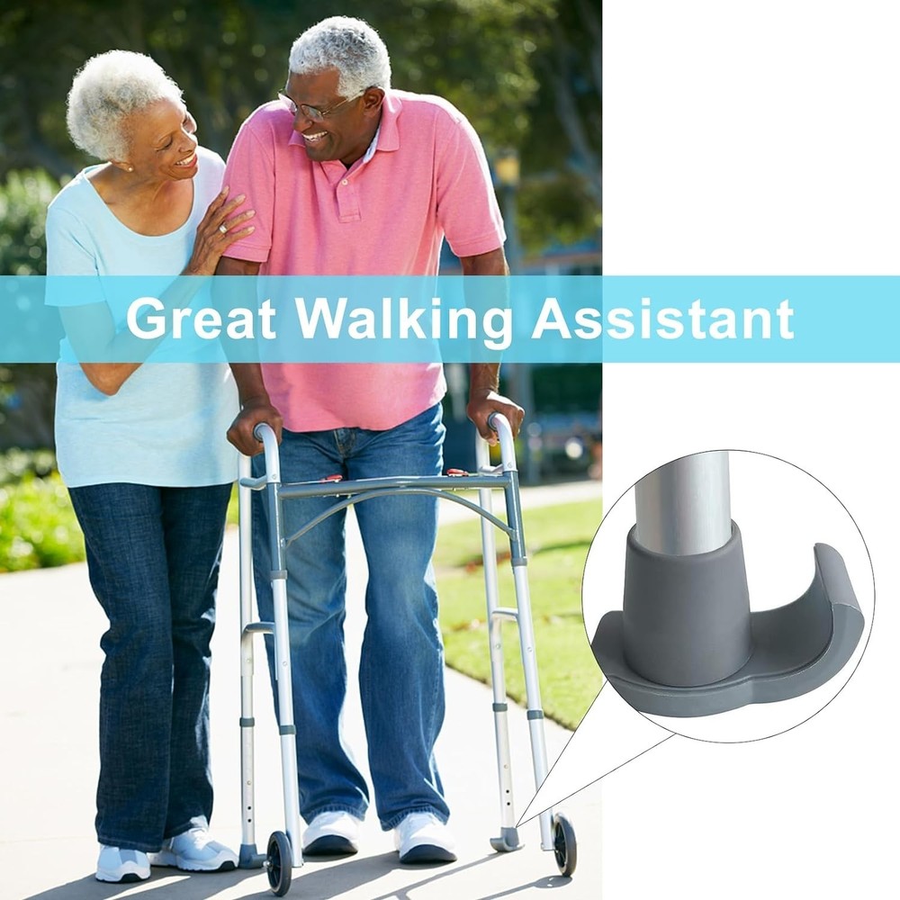 Universal Walker Ski Glides - 4 Pack for All Flooring Types & Enhanced Stability