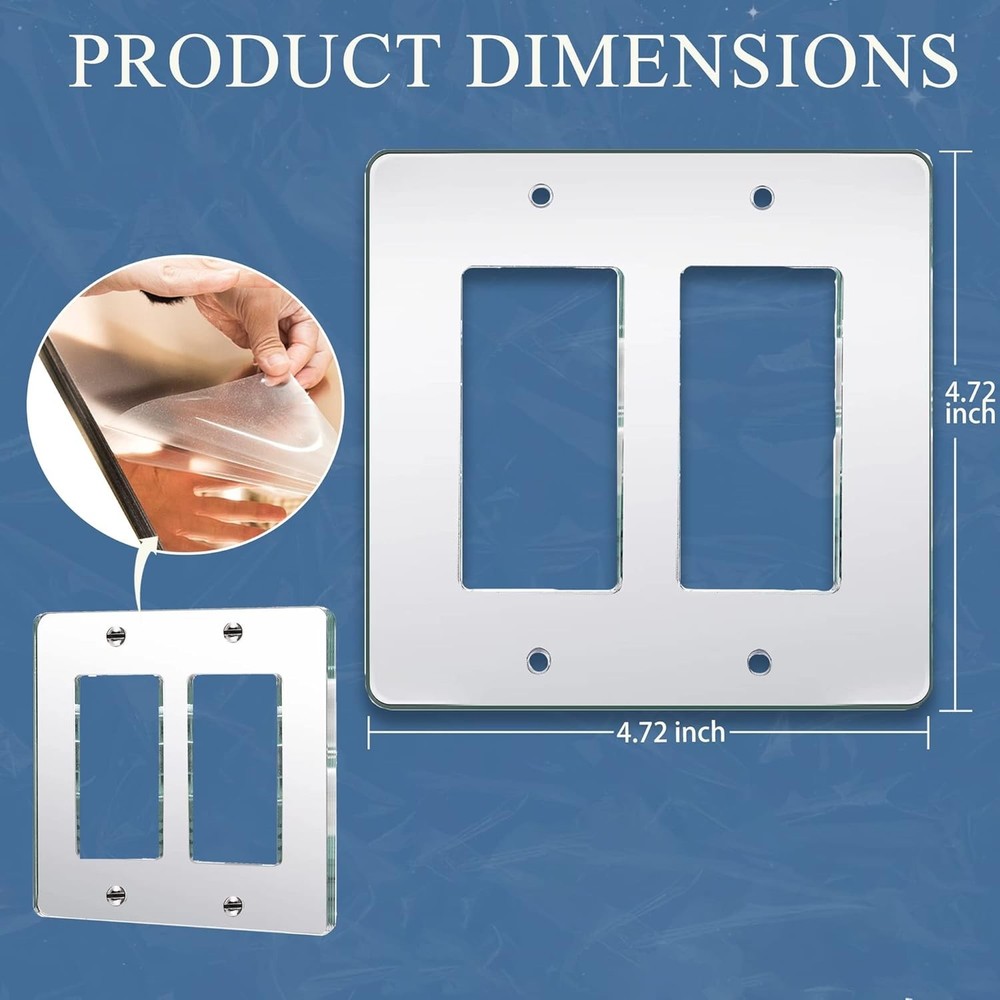 Mirror Light Switch Plates Double Rocker Standard Size, 1PC-Double