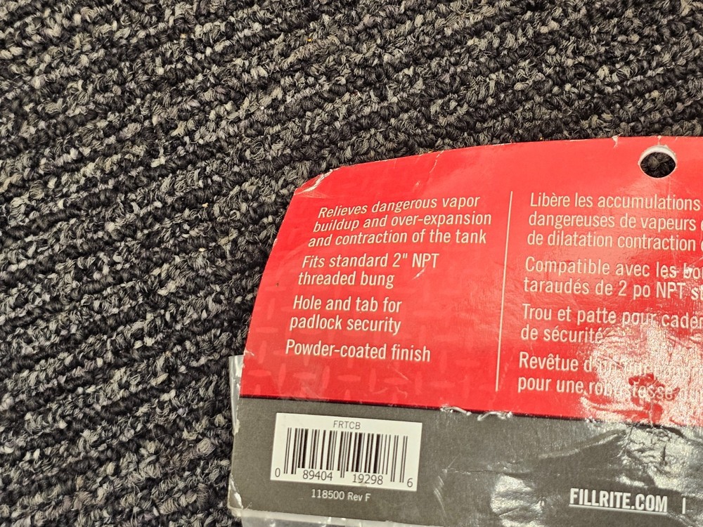 Fill-Rite FRTCB Vented Fill Cap with 2" Base