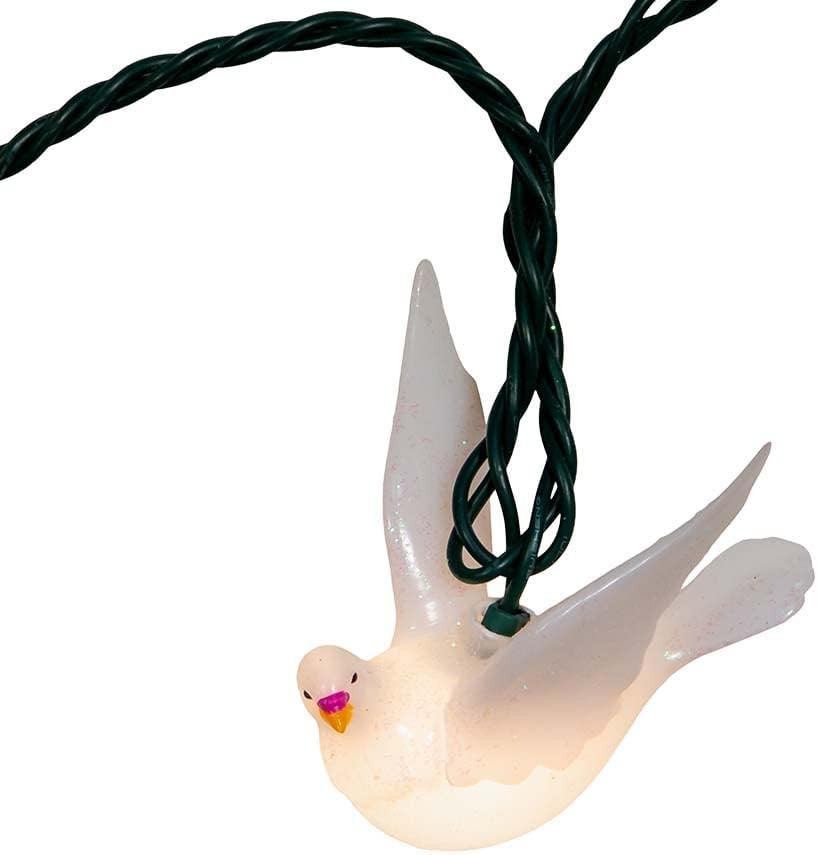 UL 10-Light Glitter Dove Light Set