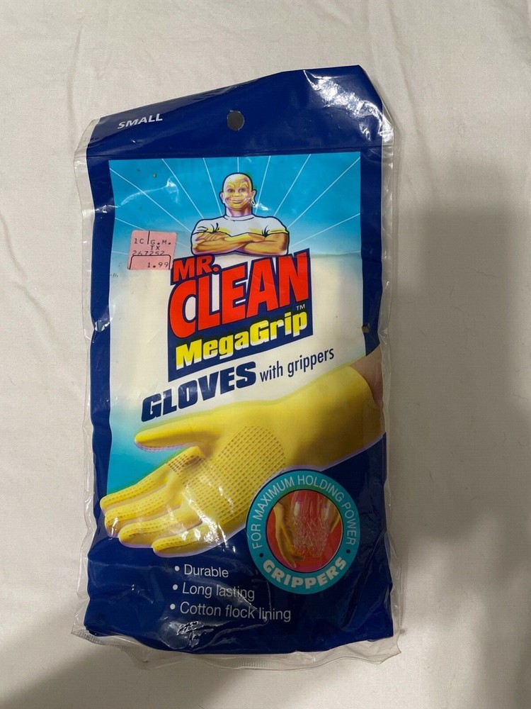 Vintage Mr. Clean MegaGrip Gloves Small