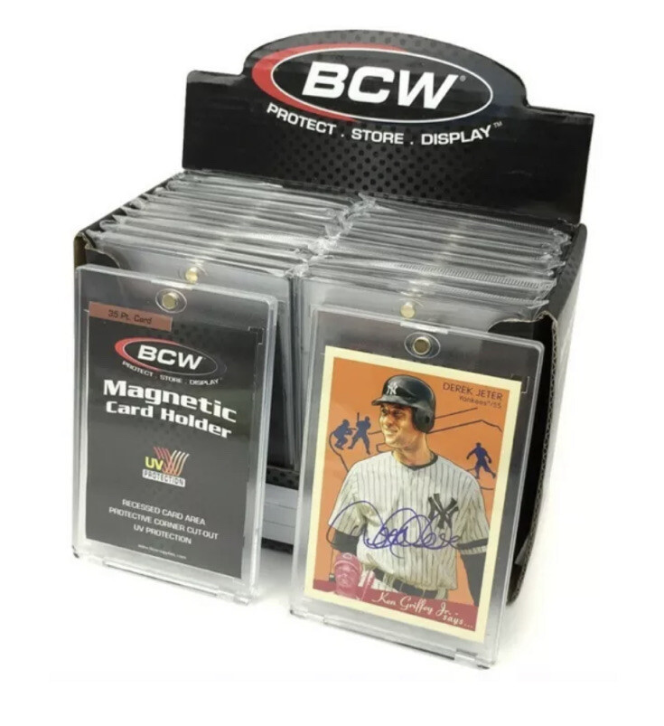 Case 200 BCW 35 Point UV Protected Magnetic Thick Trading Card Holders one touch