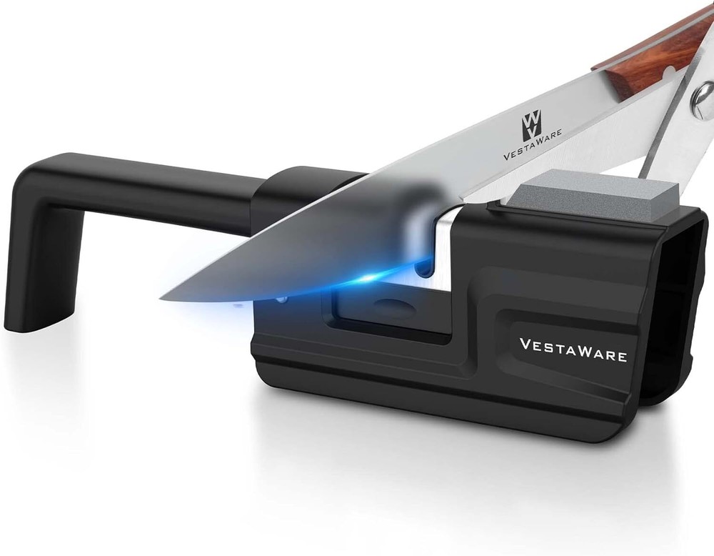 Kitchen Knife Sharpener - Vestaware Foldable 2-Stage Knife Sharpening Accessory