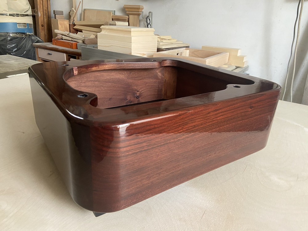 Thorens TD 124 Plinth Plinth Rounded Solid Wood Turntable Plinth