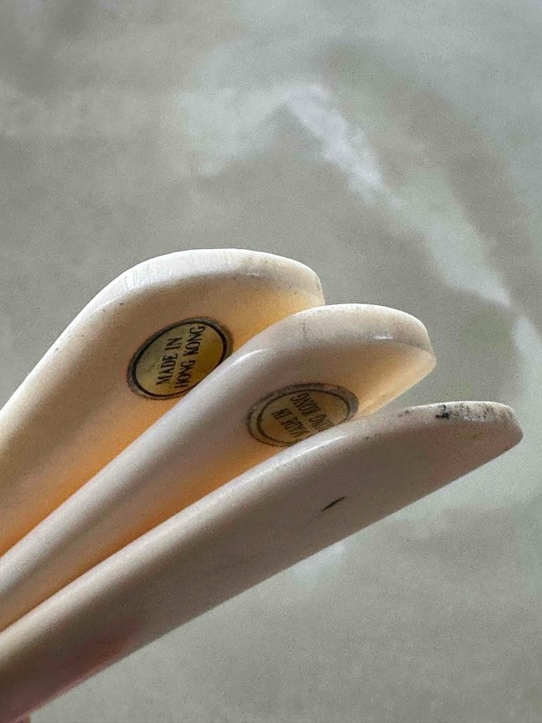 Vintage Beer Foam Scraper Appears To Maybe Be Bone/Wood ? Lot of 3