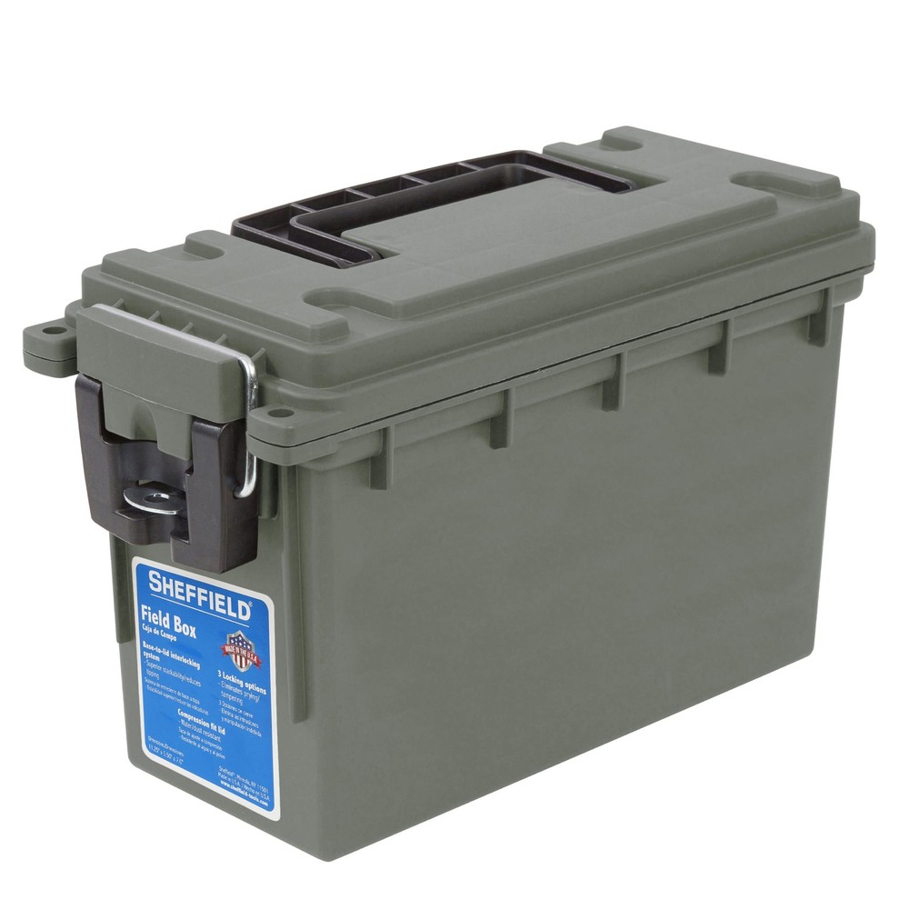 Sheffield 12626 Ammo Storage Box, Stackable .30 Cal Standard Single, Green