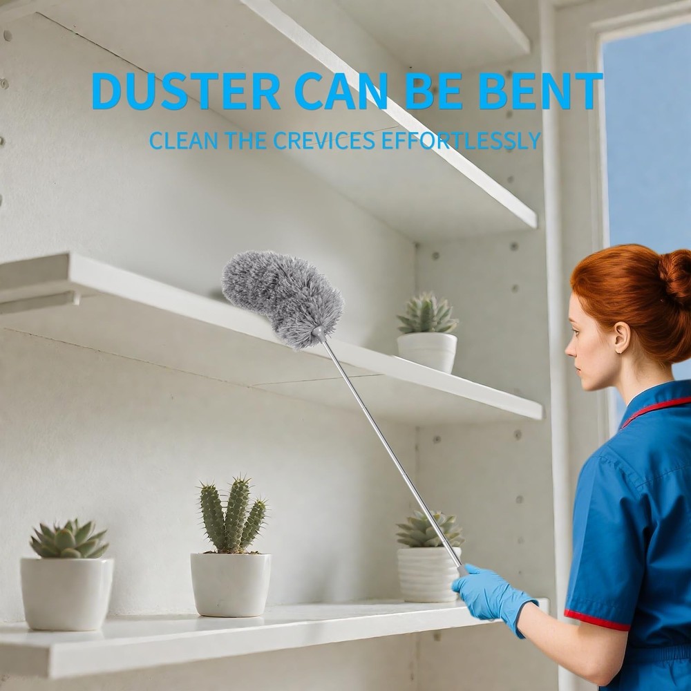 Mini Microfiber Duster for Cleaning, Hand Duster with Extension Pole, Washabl...