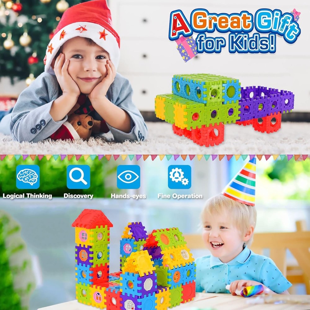 180 Pcs Interlocking Blocks Set - Ignite Imagination & Promote STEM Learning