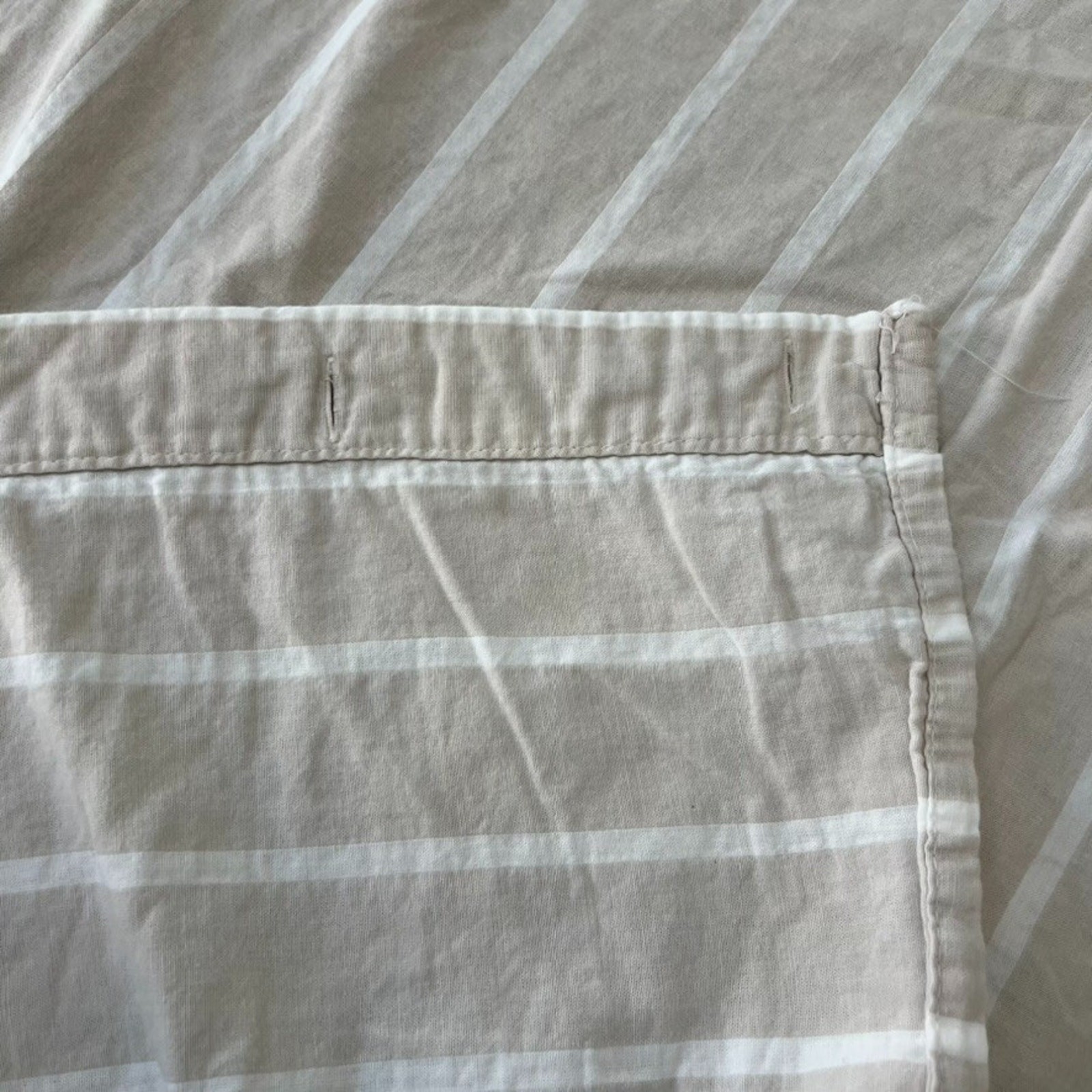 Threshold Shower Curtain Beige & White Striped 100% Cotton 67 x 68.5"