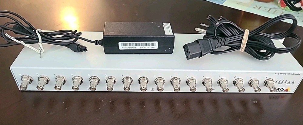 Axis M7016 16 CH CCTV Video Encoder w/ Power Cable & Rack Ears Tested & Working
