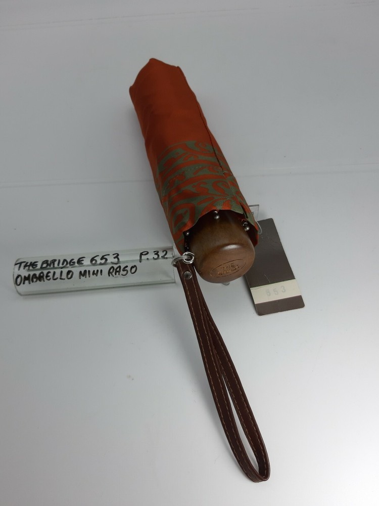 Unisex Mini Umbrella - Technofibre - Rust/Green - Cod.653 - The Bridge