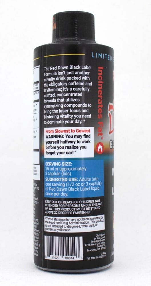 Red Dawn Black Label 8oz bottle 1 Count
