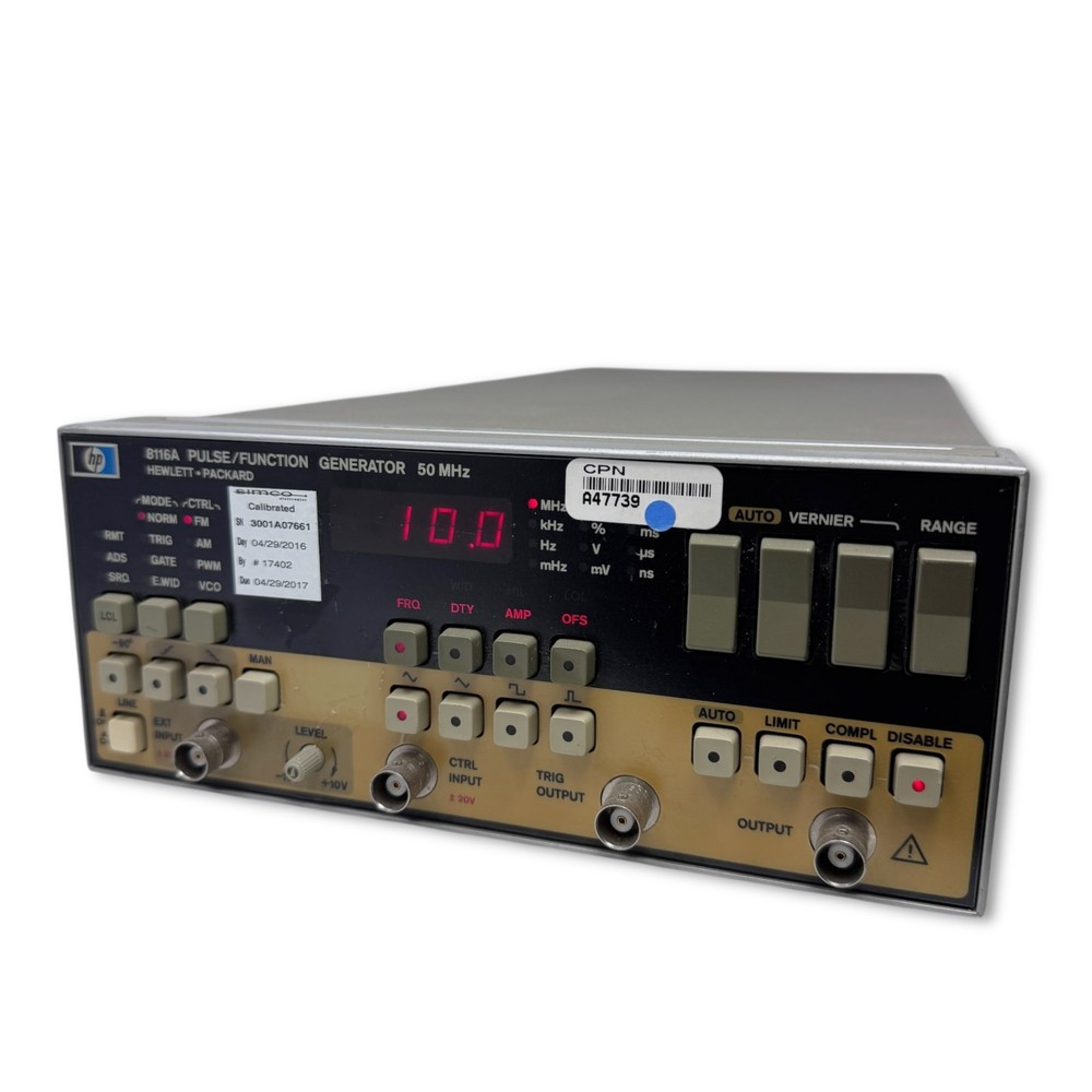 HP 8116A Pulse/Function Generator 50 MHz HP Calibrated Test Equipment