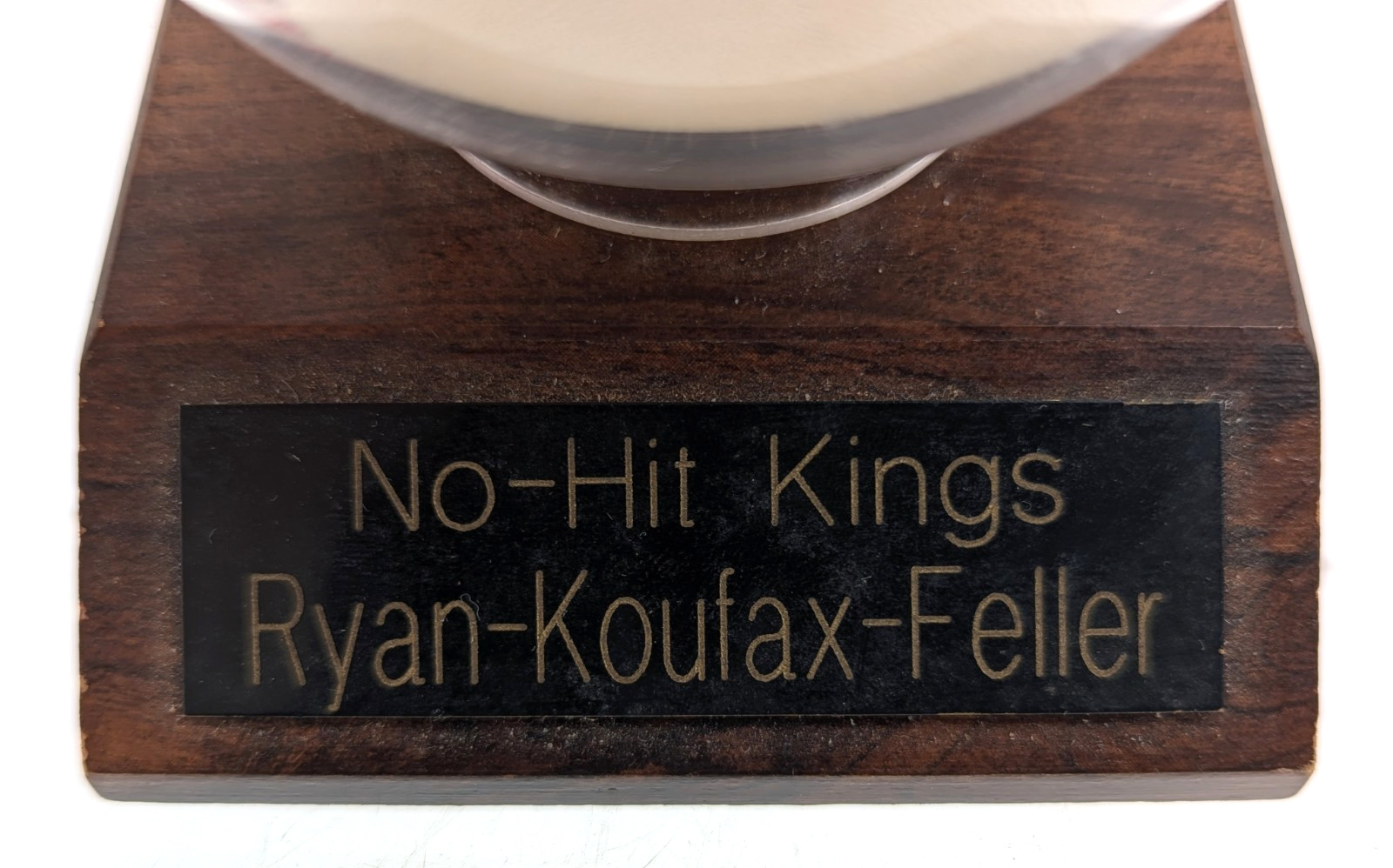 Vintage "No Hit Kings" Ryan Koufax Nolan Ryan Bob Feller Autographed Baseball