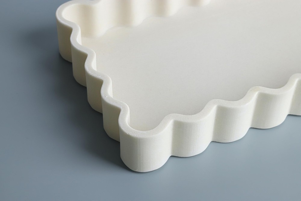 Wavy Edge Decorative Tray,Rectangular Concrete Tray for Coffee Table Decor,13...