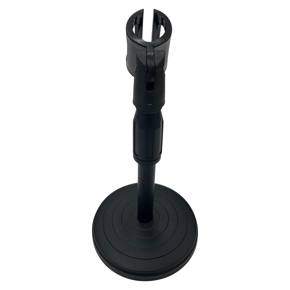Adjustable Desktop Microphone Lifting Stand Mini Round Base with Mic Clip