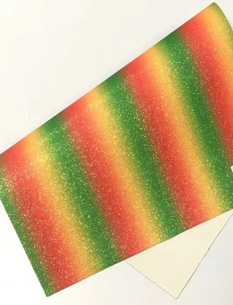 Glitter Super Fine Stripe Rainbow Colorful Multipurpose DIY Soft Canvas Backing