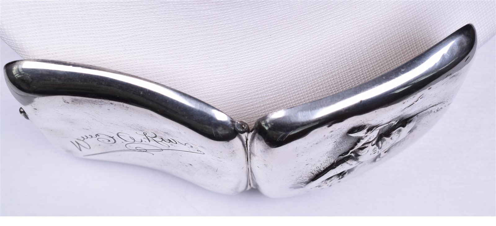 Antique Sterling Cowboy Cigarette Case Vesta Bucking Bronco 71.8 Grams