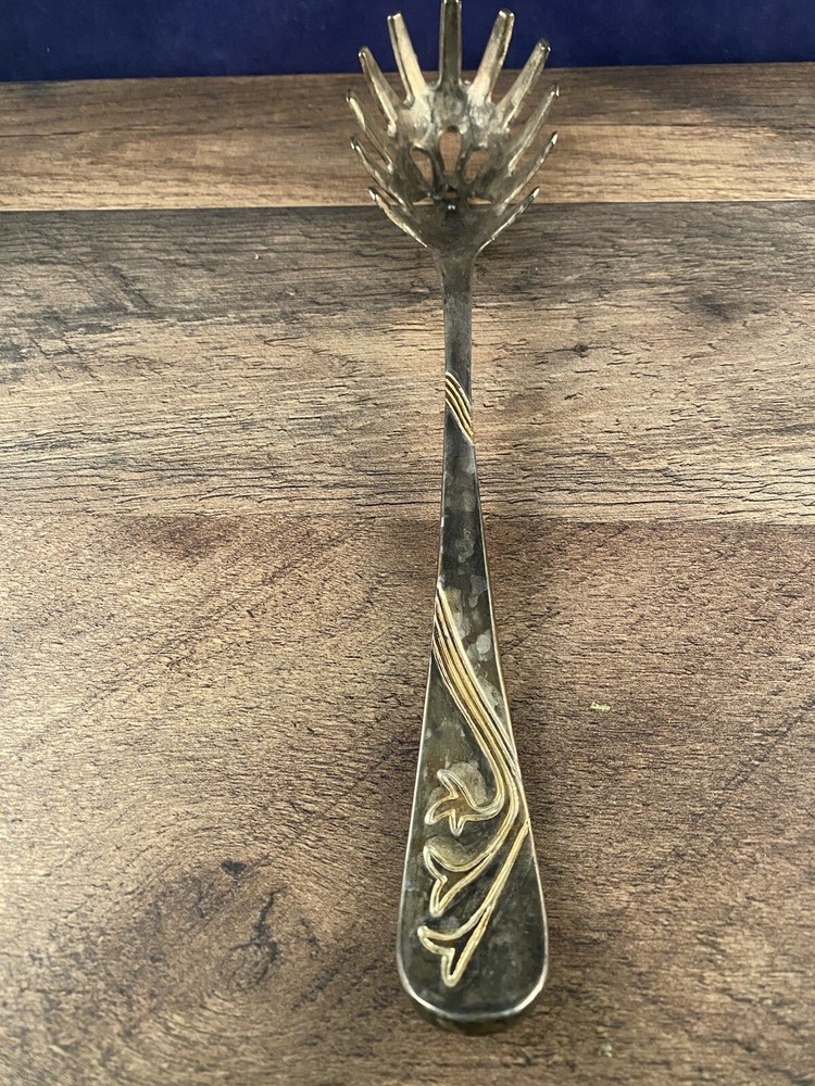 Spaghetti Pasta Server Silverplated Wrapped Vine Leaf Design Unknown Pattern