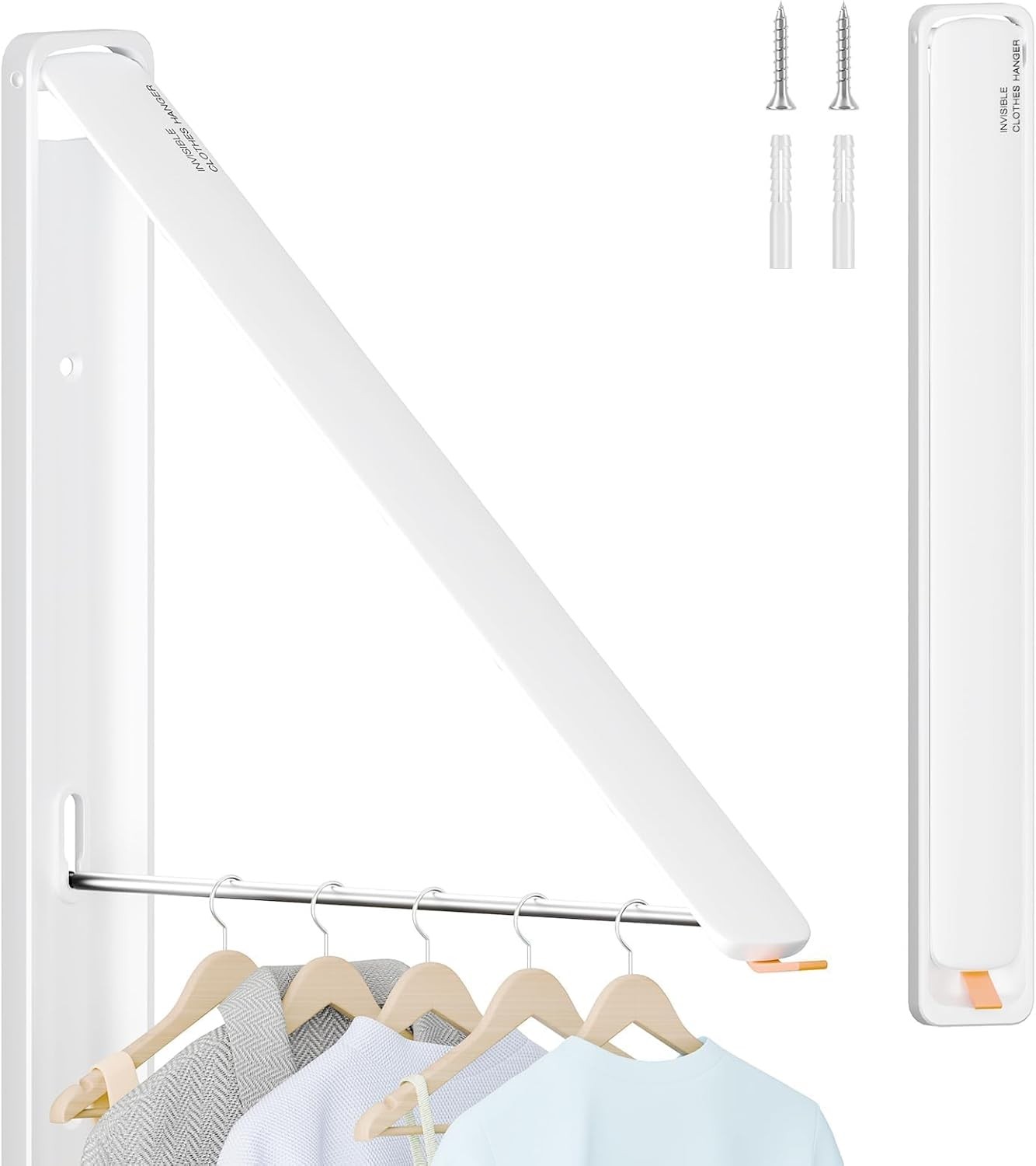 Clothes Drying Rack for Laundry Drying Rack Wall Mounted Clothes Hanger Rack Ret