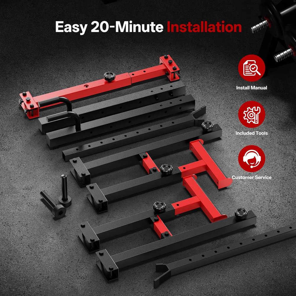 Adjustable Squat Rack Stand, 1200 LBS Total Capacity Multi-Function Bench Press