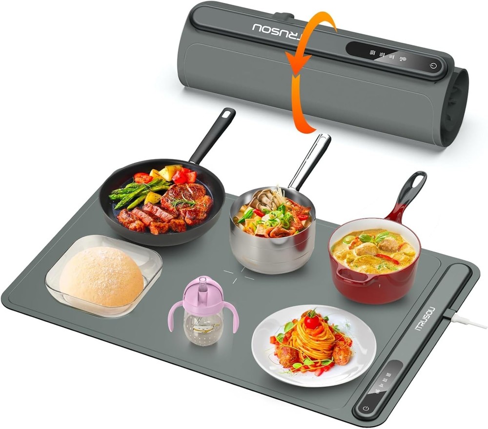 Electric Warming Tray Whole-Surface Heating Rollable & Portable Premium Silicone