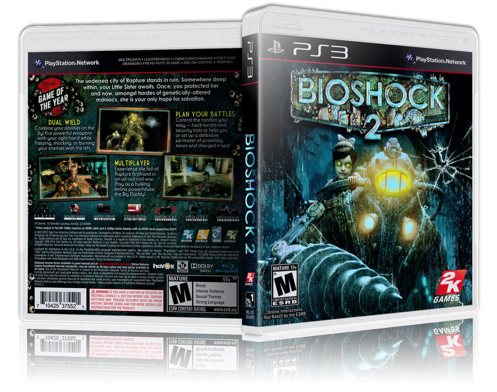 Bioshock 2 Replacement  PS3 Cover and Case. NO GAME!!
