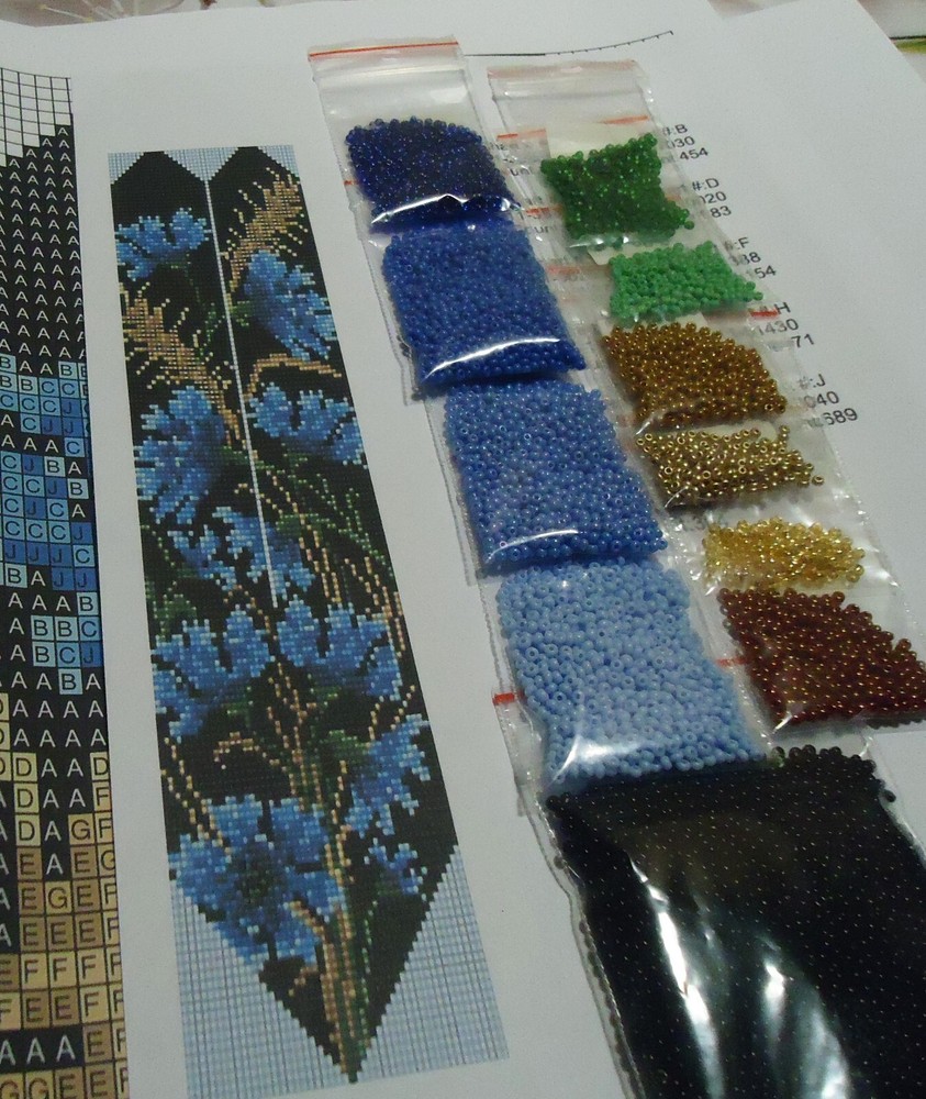 Kit for making a necklace gerdan. Beading Loom Pattern. #M12
