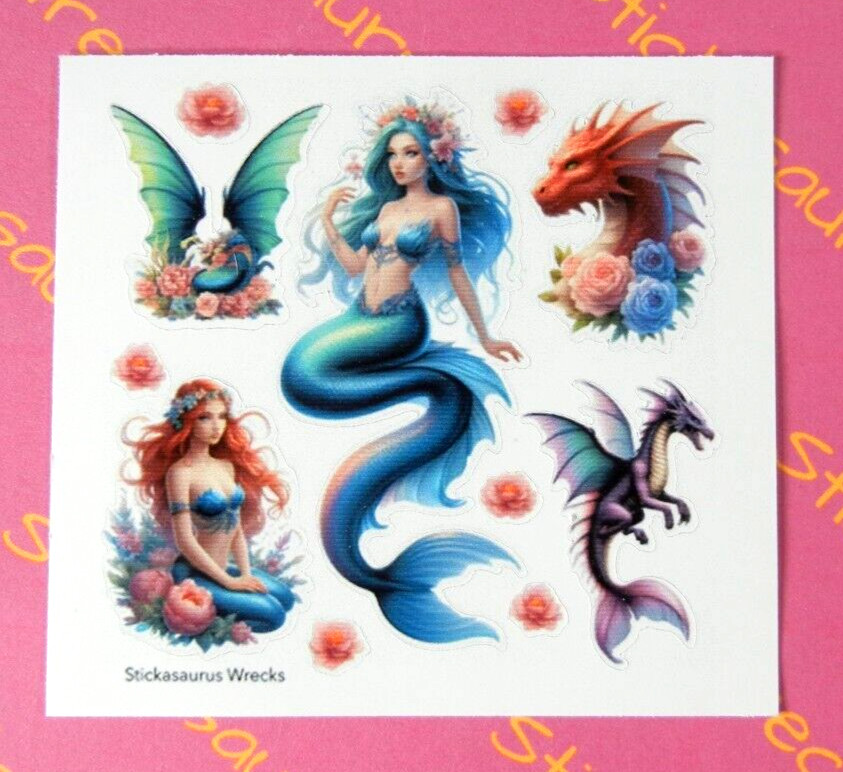 Dragons & Mermaids Mini Sticker Sheet