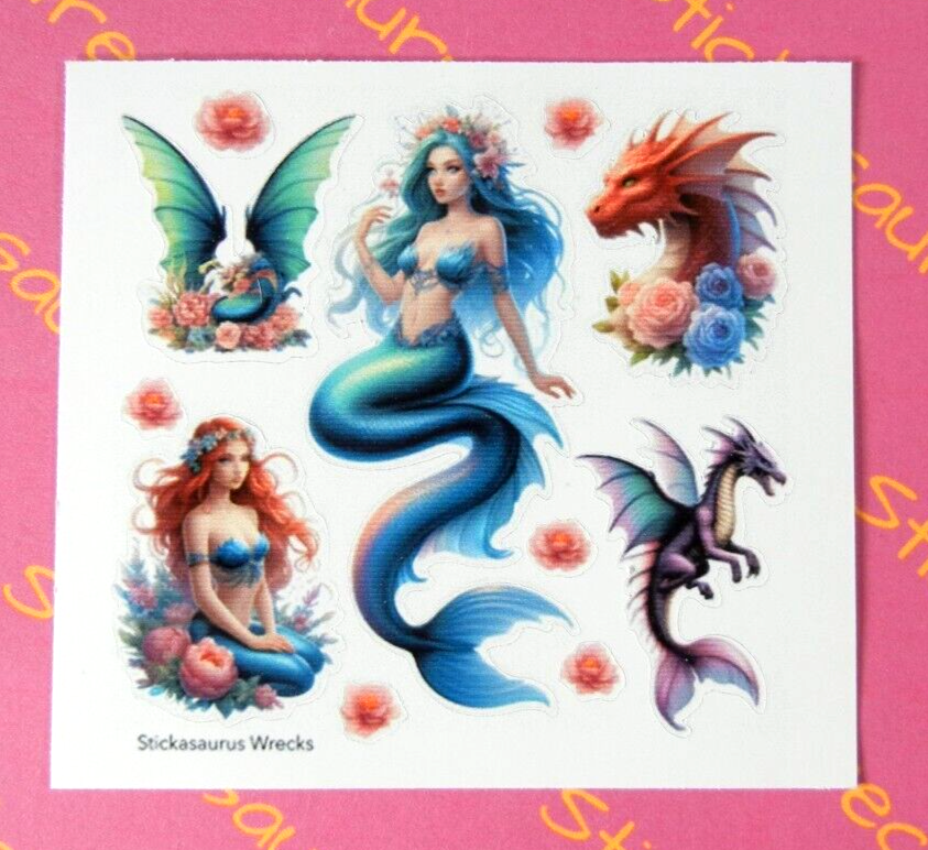 Dragons & Mermaids Mini Sticker Sheet