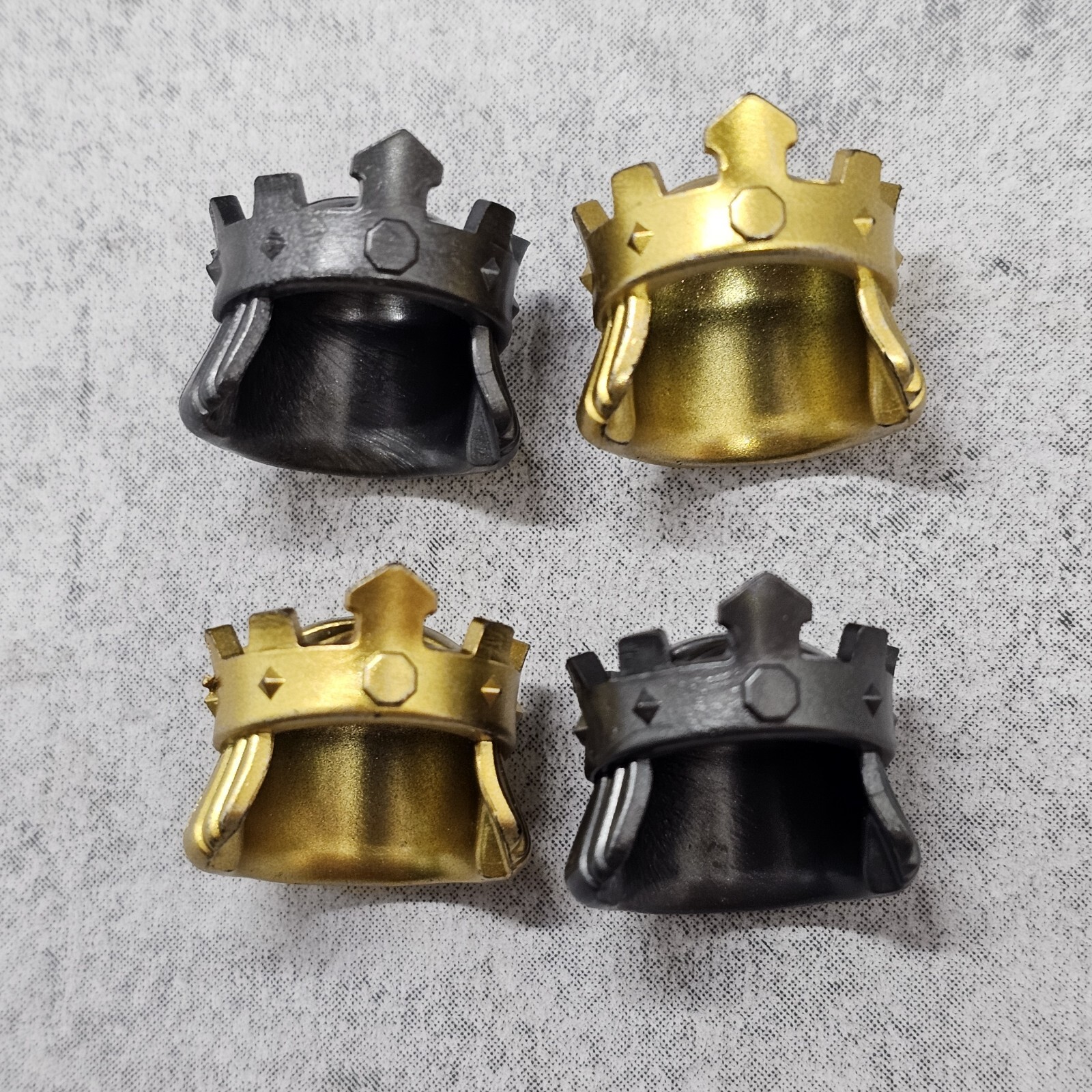 4pack Custom Crown Gold Gray Blocks Accessories for Minifigures B8cr77