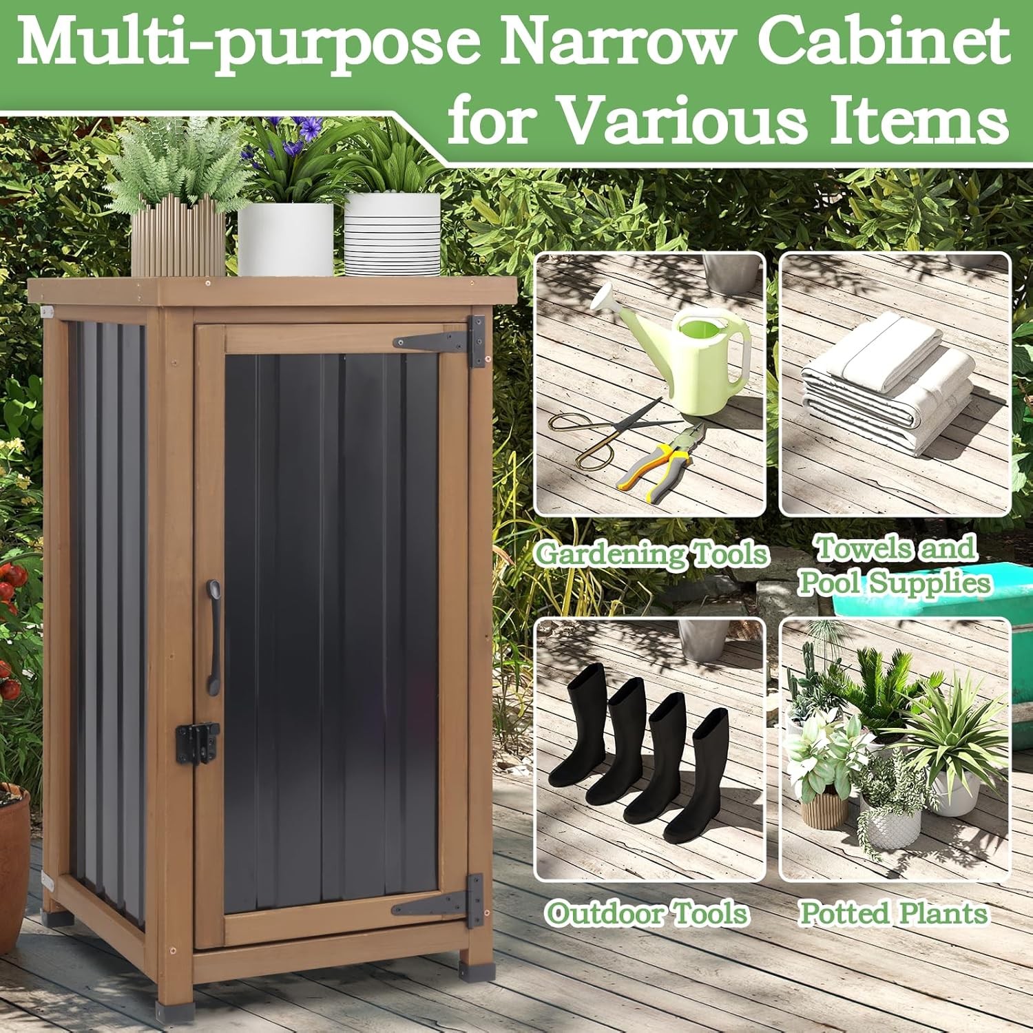 Petscosset Outdoor Storage Cabinet Waterproof Potting Bench